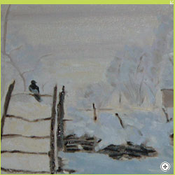 Monet Elster, 70cmx50cm, Öl auf Leinwand