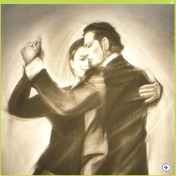 Tango Argentino, Kohle auf Papier